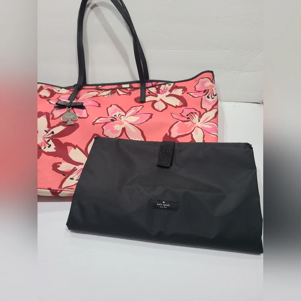 Kate Spade Floral Pink Diaper Tote Bag 19×13×7 in.